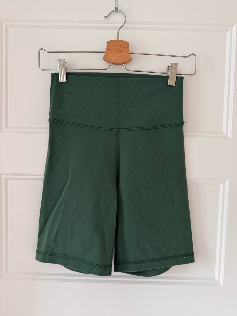 Aritzia Green High-Waist Bike Shorts